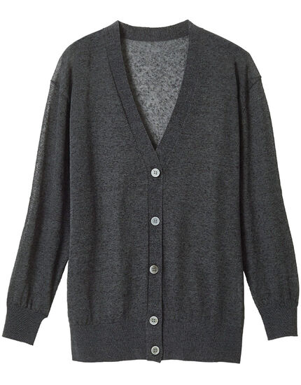 麻混シアーカーディガン, , main