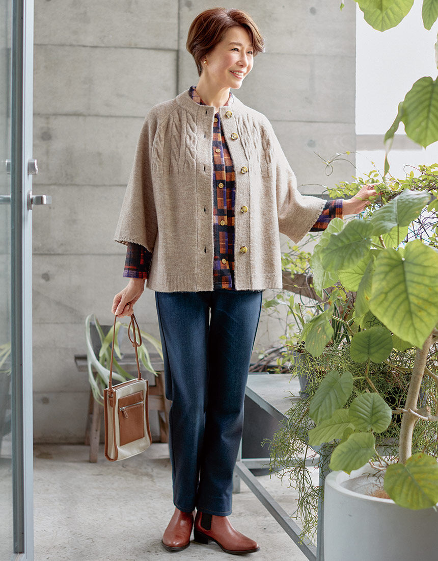 ワコール／らくラクパートナー まるでデニム・肌側起毛カルソン