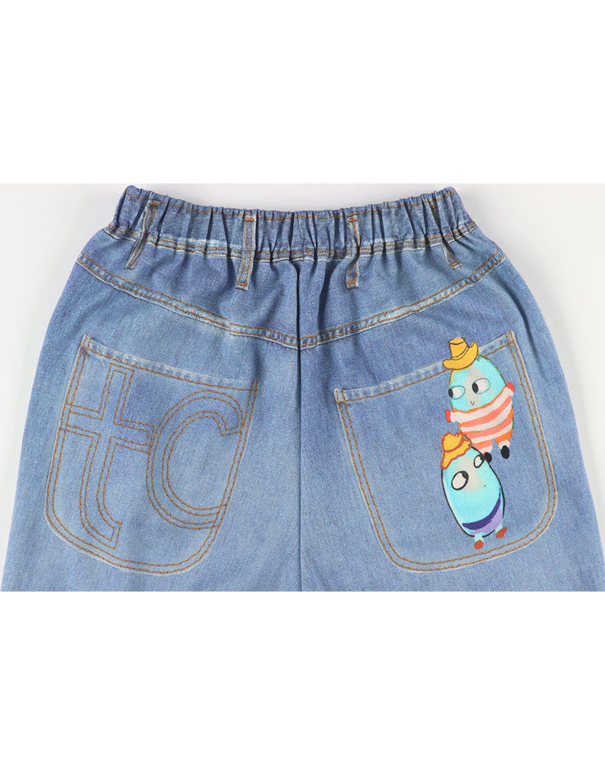 ツモリチサトスリープ 【綿100％】デニム風プリント 股上