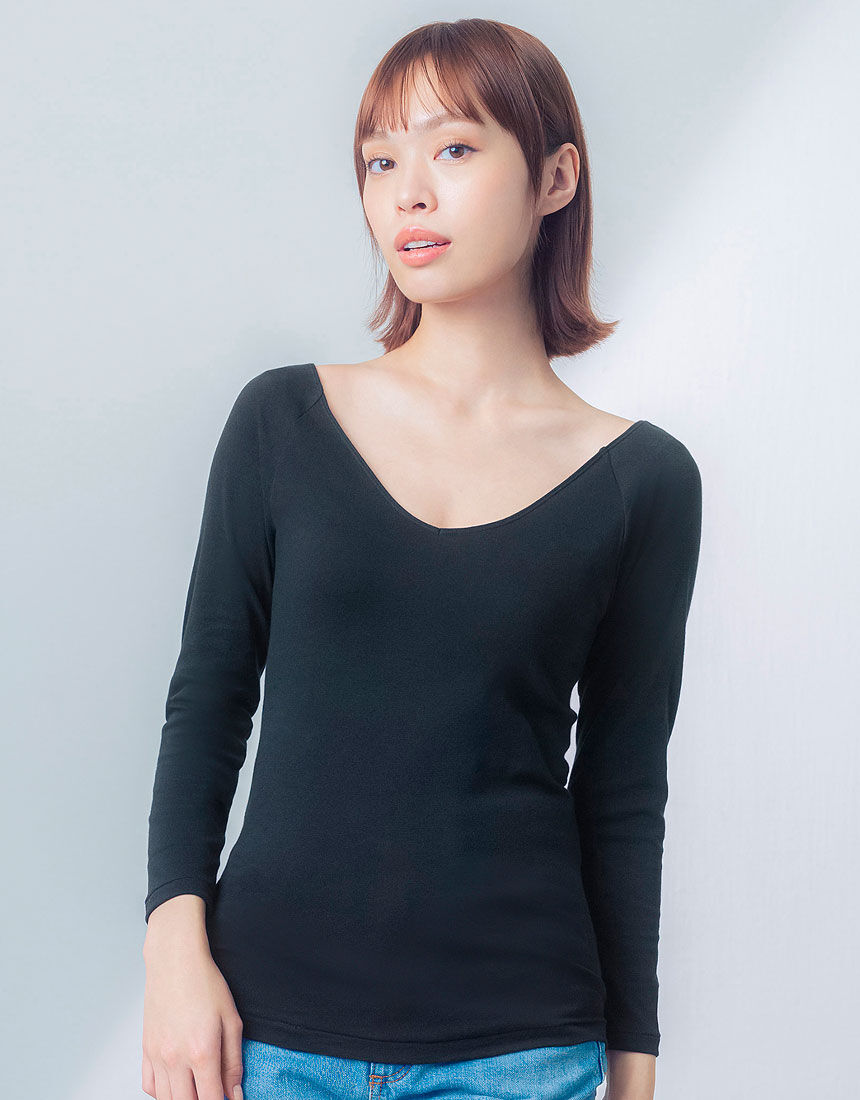 ウイング ネック広め【肌側綿100％】ムレにくく、あたたかで快適