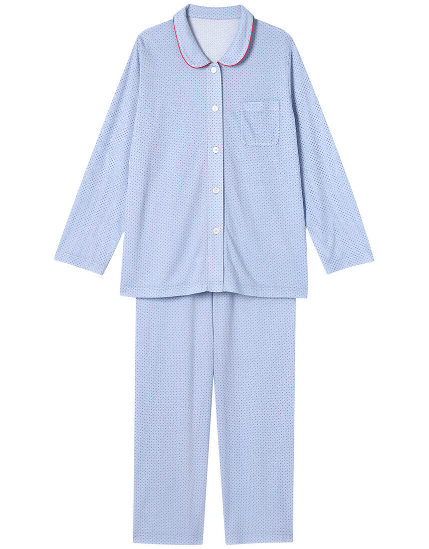 ワコールドット柄パジャマセット 大きいサイズ 4XL かわいい 水玉 フランネル パジャマセット