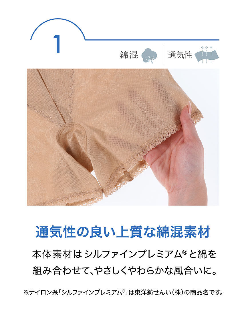 ワコール 綿混×メッシュ【大きめサイズもあり！】 ガードル（ショート