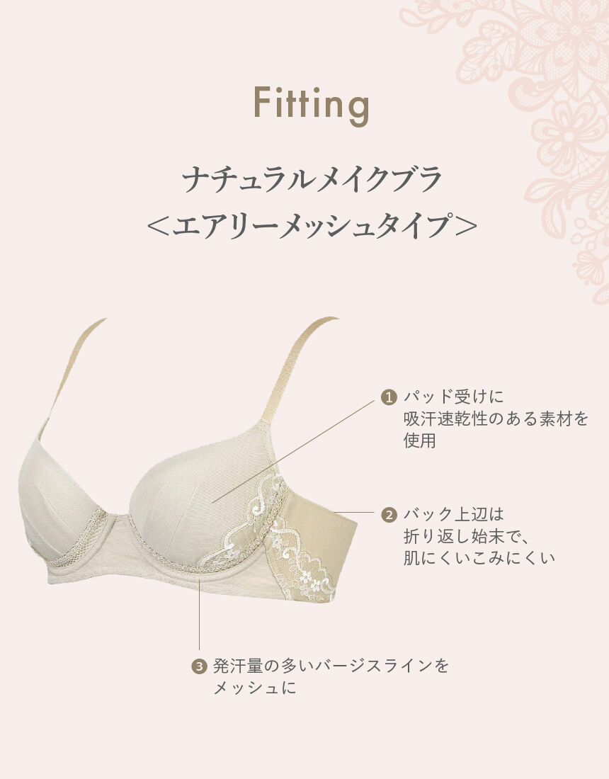 ワコール シーズン通して快適なつけごこち【エアリーメッシュタイプ