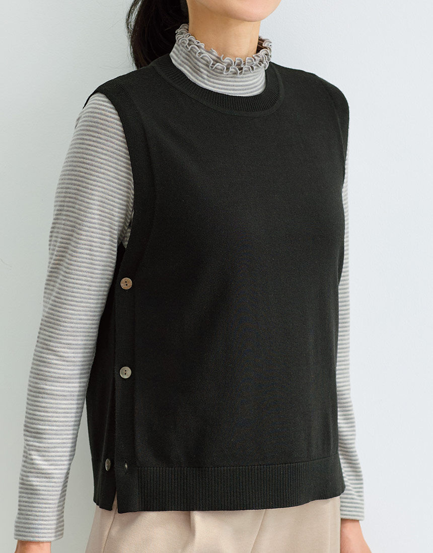 【ウール100%】 ウォッシャブルデザインベスト 【ウール100%】 ウォッシャブルデザインベスト