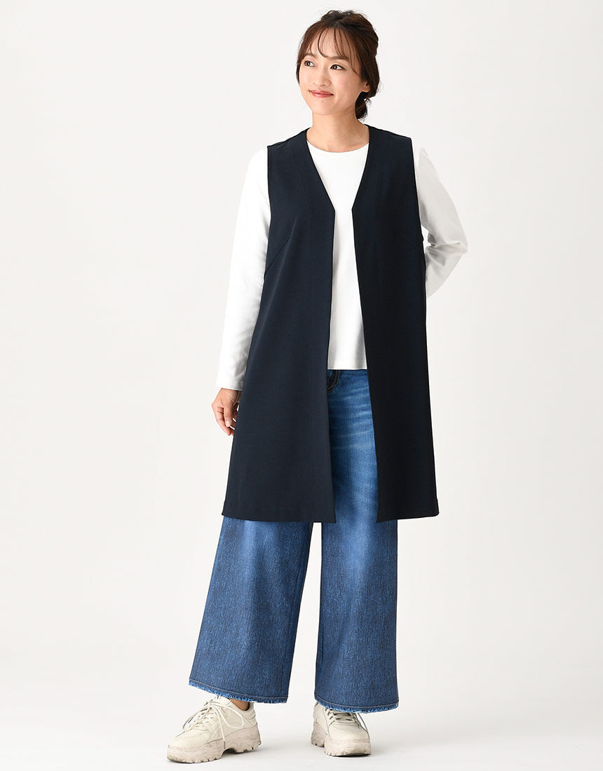 楽天 ワコール_カルソン 【UVカット・織物素材】ロングジレ トップス