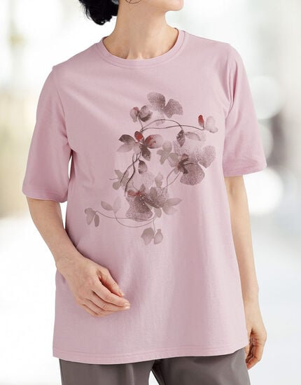 ラインストーン付プリントＴシャツ, , main