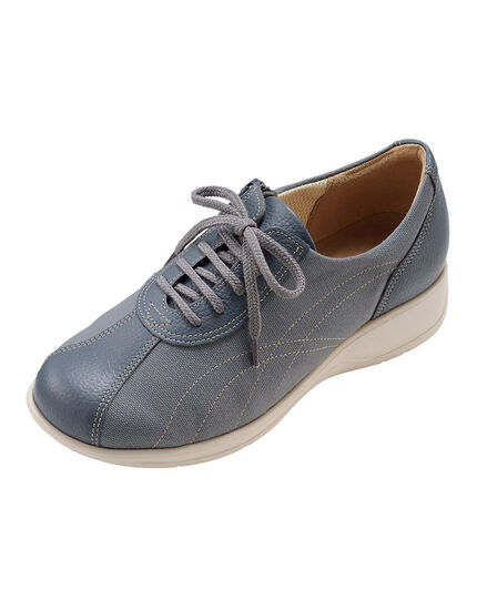 コットン牛革コンビスニーカー５Ｅ, , main