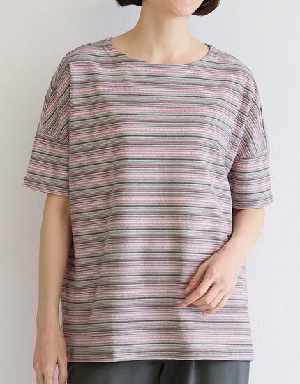 ボーダーゆったりＴシャツ, , main