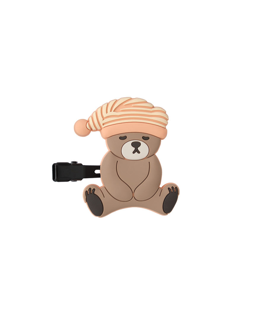 piqué クマデザイン パジャマ ブラウン インレイハートベア柄シャツ(シャツ)｜ルームウェア・パジャマ
