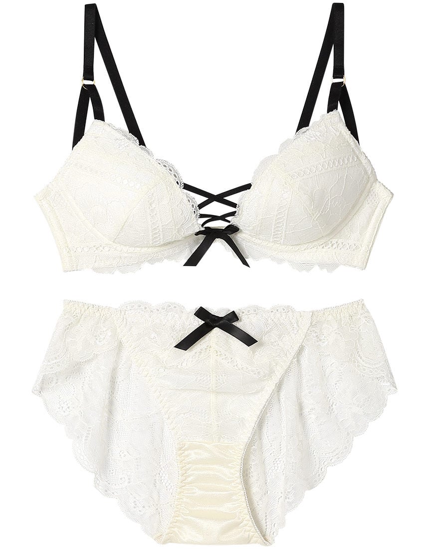 Lingè Noël ランジェノエル スモーキーレースアップ ブラ＆ショーツ