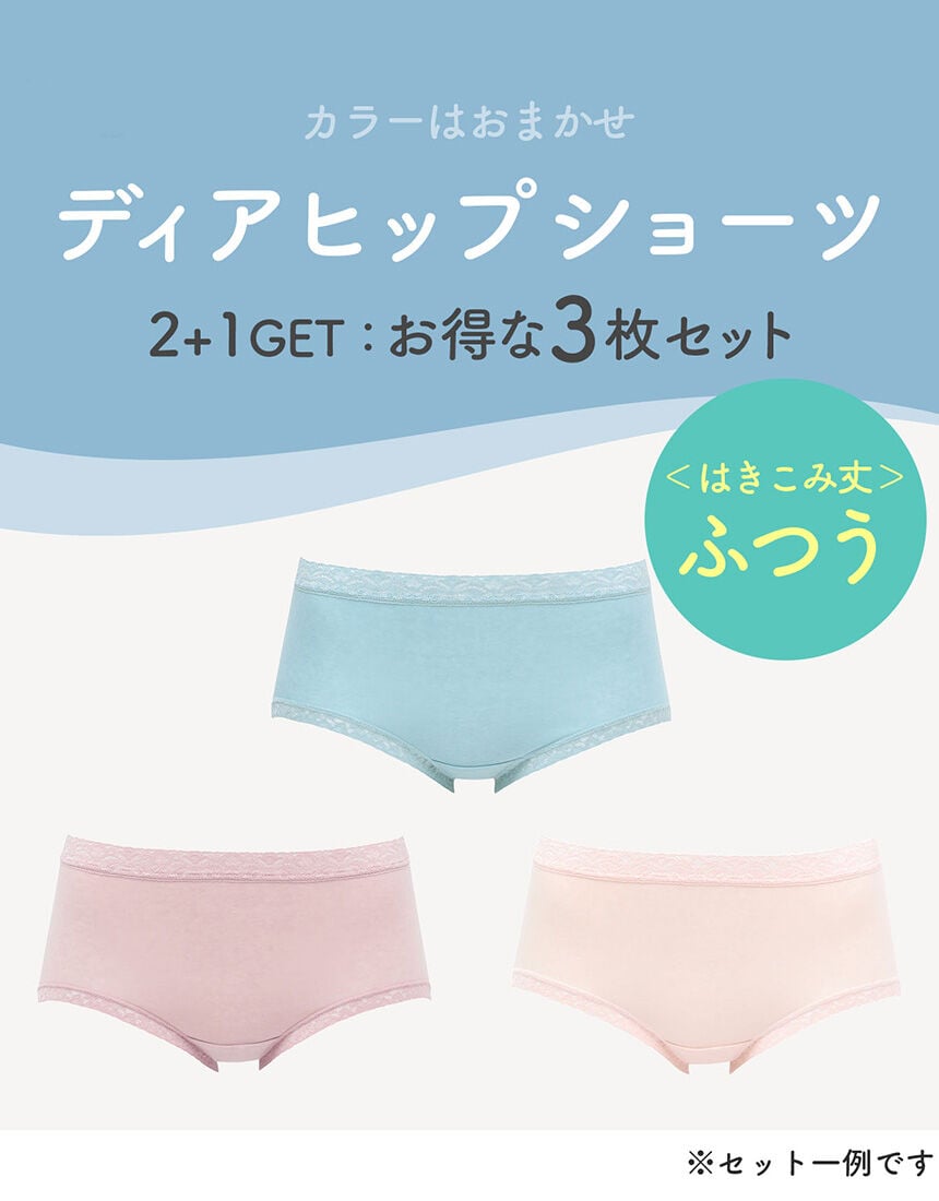 【特別な3枚セット】ふつう丈ディアヒップ ショーツ 【特別な3枚セット】ふつう丈ディアヒップ ショーツ