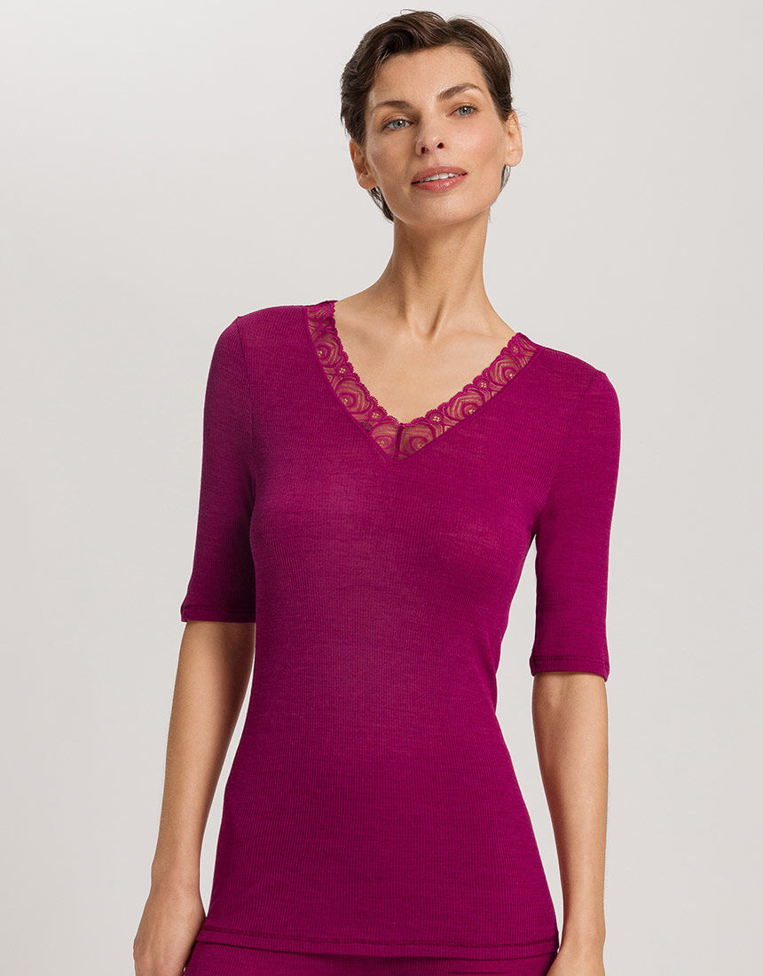 ハンロ 身生地ウール・シルク素材 トップス（半袖） UIH224｜ワコール