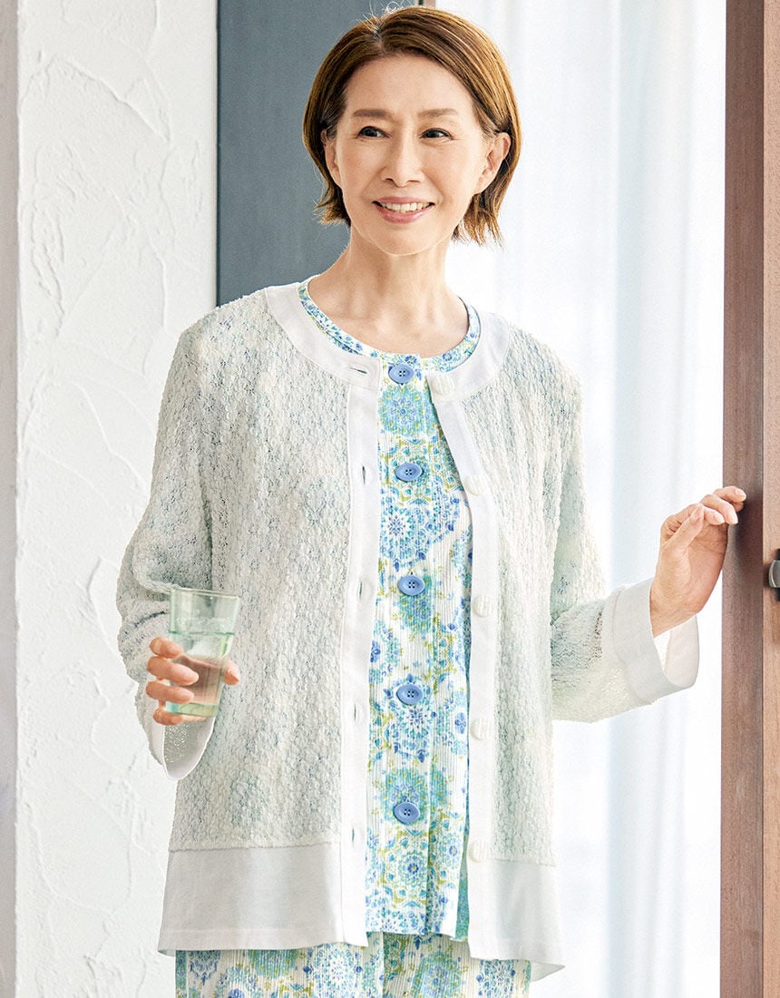 新品タグ付き ワコール ローブ ルームウェア ガウン 羽織り ボア グラッピー ワコール_リラックス＆スリープ 肌ざわりにこだわった、なめらかな