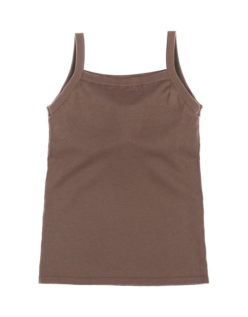 新品タグ付Wacoalワコールニットカップ付インナーカーキベージュブラックM綿 OUR WACOAL 【アンサンブル対応】カップインニット