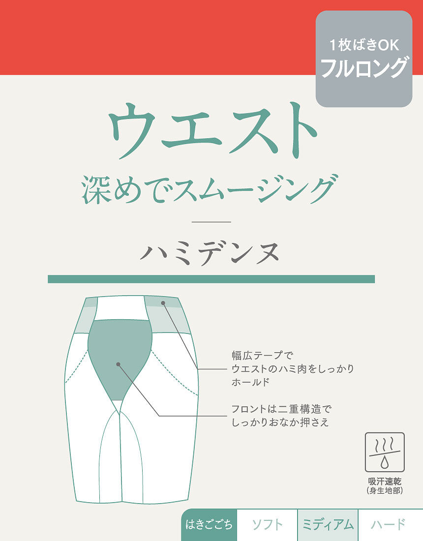 ウイング フルロング丈☆おなかのハミ肉【ハミデンヌ】おなか