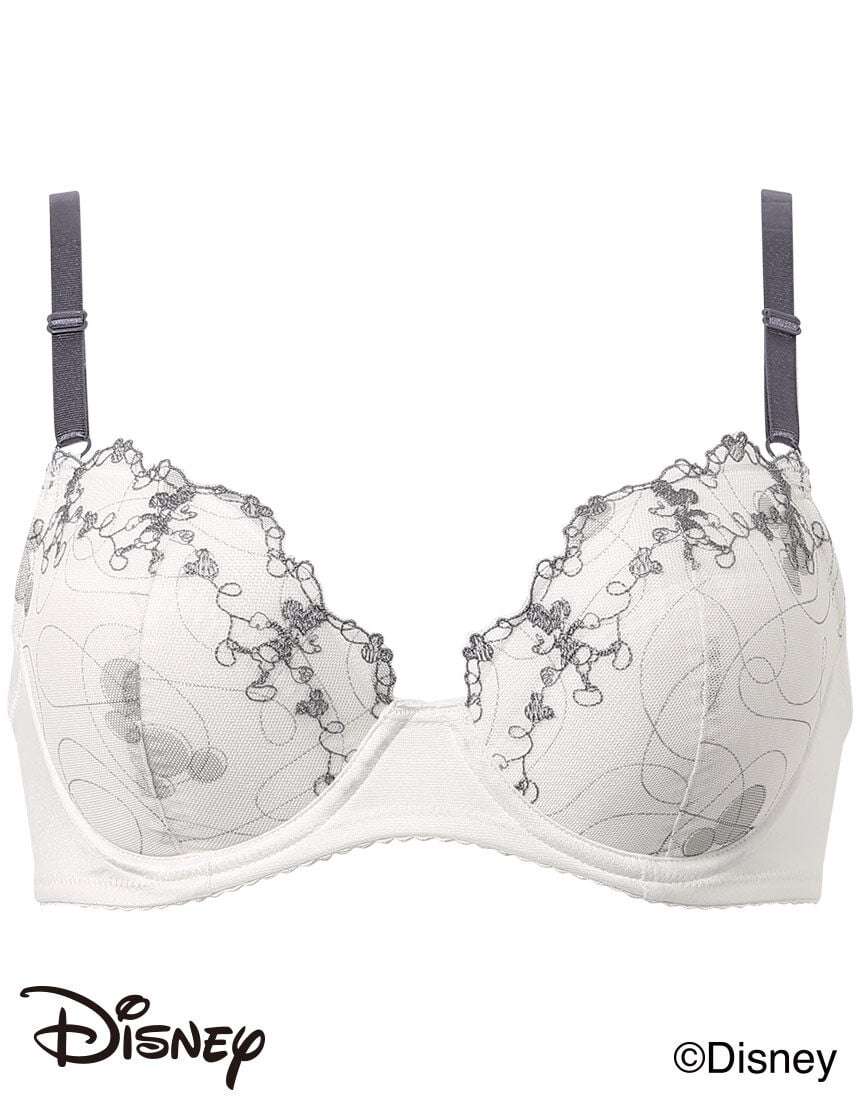 ナチュラルアップブラ【ディズニー】自然なまるみシルエット【ミッキーデザイン】 ３／４カップブラ