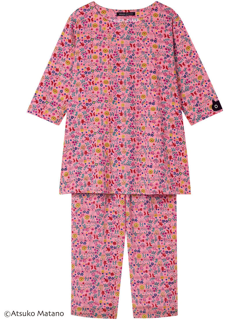 【新品】マタノアツコ/ワコール　マイクロフリースパジャマ（L) アツコマタノ とてもあたたかなマイクロフリース素材を使用 トップス