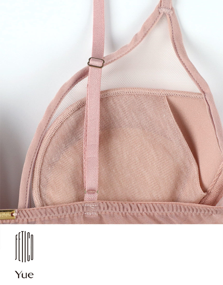 Yue FETICO×Yue 大胆な切替え・ワイヤー入りのカップ付き