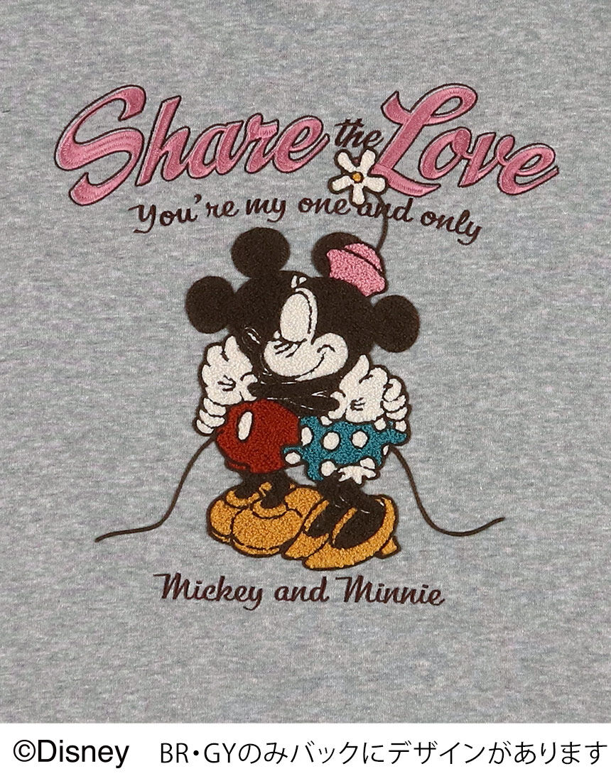 Lingè Noël ランジェノエル ミッキーサガラ刺繍 裏起毛クルーネック