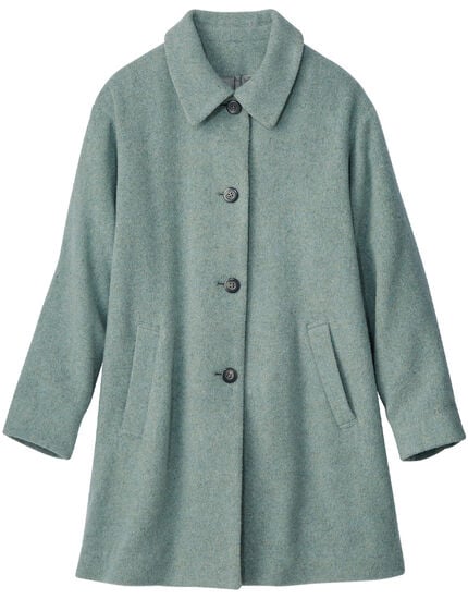 ウール混ステンカラーコート, , main