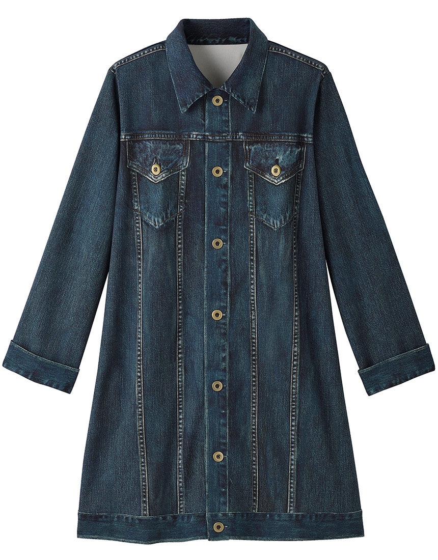 MLサイズ★ ワコール カルソン　フード付きＴシャツ 長袖 アウター トップス ワコール_カルソン コート感覚の前あきトップス 長袖 アウター