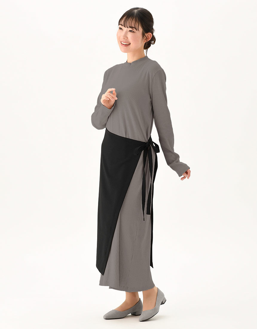 【特別セール品】 ワコール_カルソン スカート 〈働ラクカルソン〉ラップスカート 作業服
