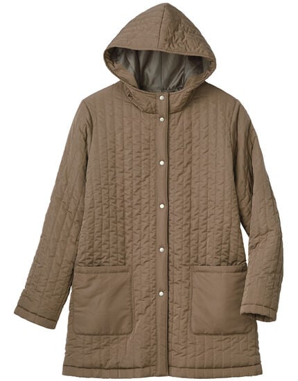 中わた縦キルトフード付コート, , main