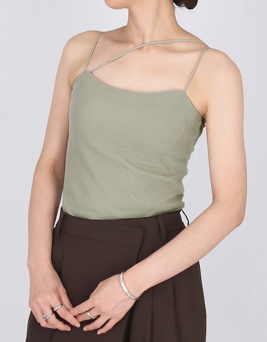 「OUR WACOAL」 ノースリーブトップス M ベージュ レディース OUR WACOAL タンクトップ ノースリーブ カップ付きアメスリ