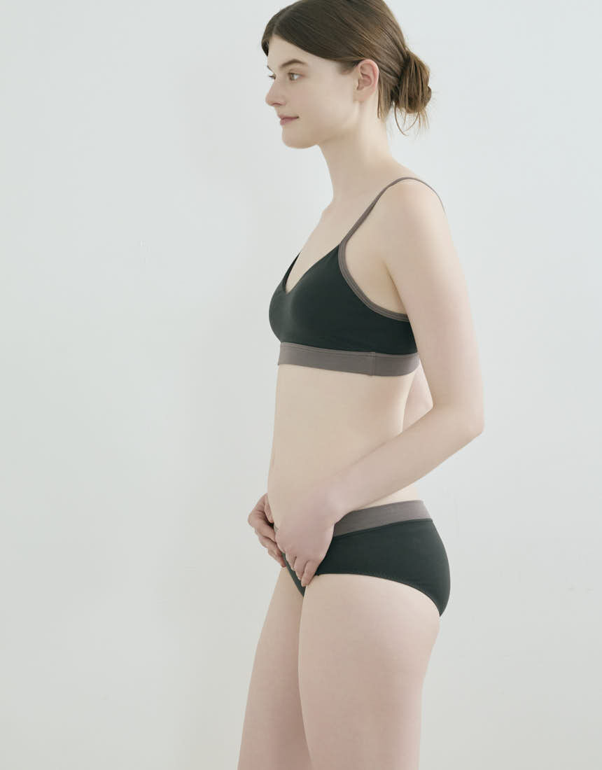 Wacoal　ワコール　ウンナナクール　ナイトブラ　3L　シルバーグレー ウンナナクール 【綿混】カラーブロッキング ノンワイヤーブラ LB1073