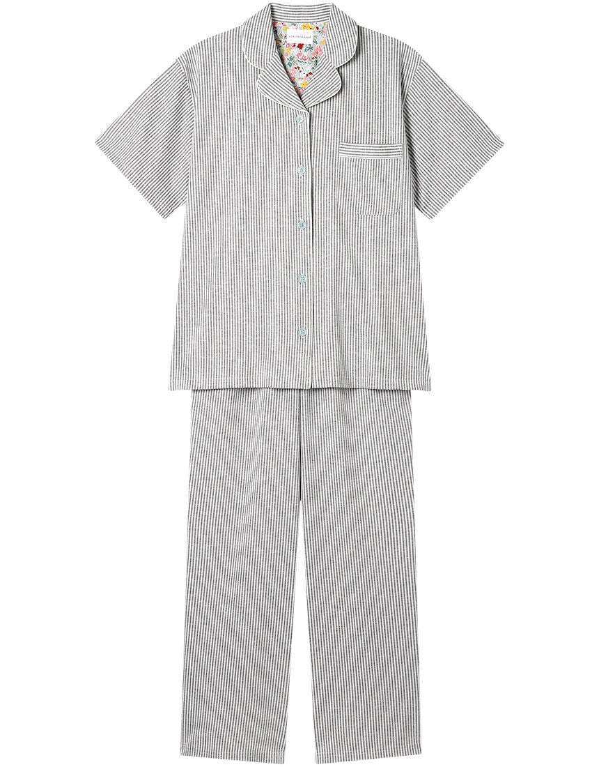 【綿混】ロンドンストライプ半袖パジャマ MADE WITH LIBERTY FABRIC パジャマ 【綿混】ロンドンストライプ半袖パジャマ MADE WITH LIBERTY FABRIC パジャマ
