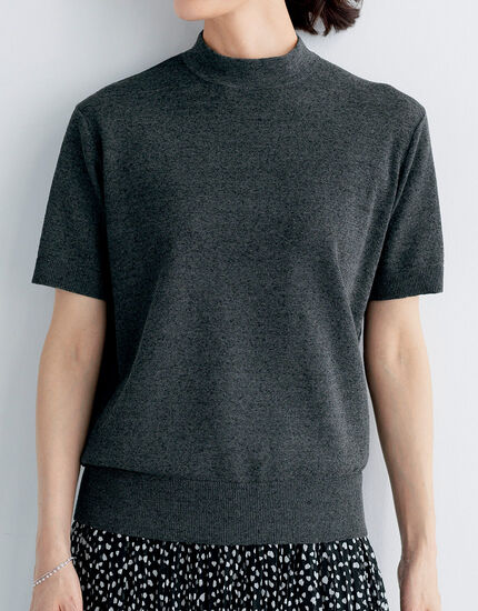 麻混ハイネックセーター, , main