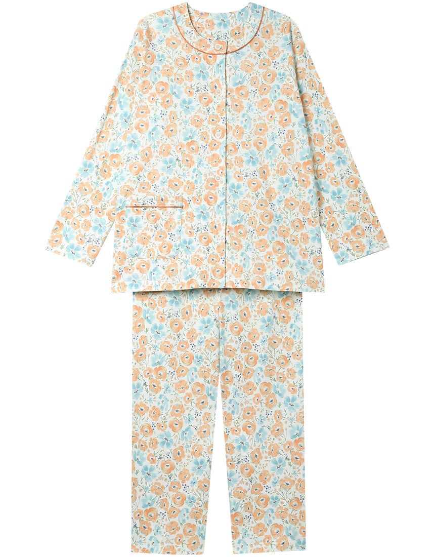 【綿100%】丸いお花柄 パジャマ 【綿100%】丸いお花柄 パジャマ