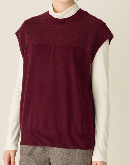 ウールカシミヤデザインベスト, , main