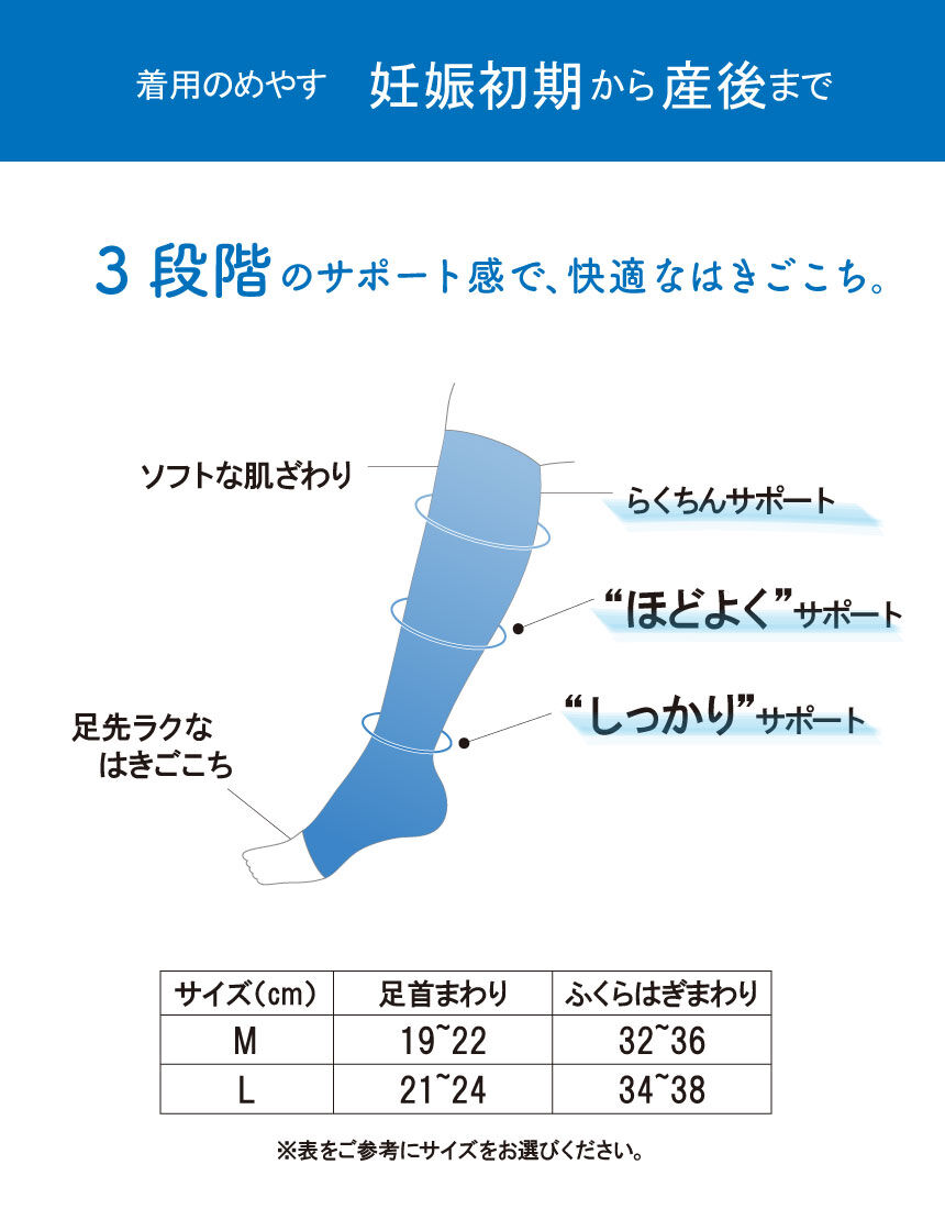 ワコール_マタニティ 【マタニティ着圧ソックス・オープントゥタイプ