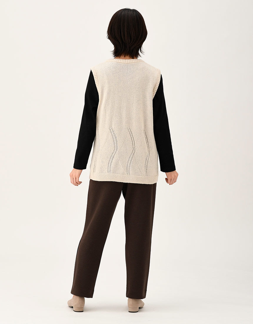 ワコール Wacoal らくラクパートナー ふんわりとしたやや厚手のニットベスト (M・L) DAL377 【F】 ワコール／らくラクパートナー ふんわりとしたやや厚手のニット