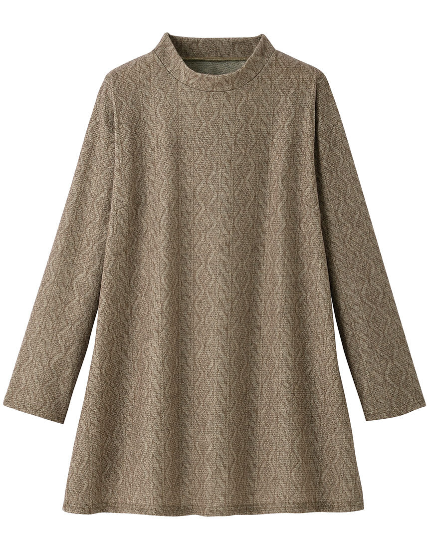 ワコール_カルソン 【表起毛】プリントチュニック 長袖 アウター