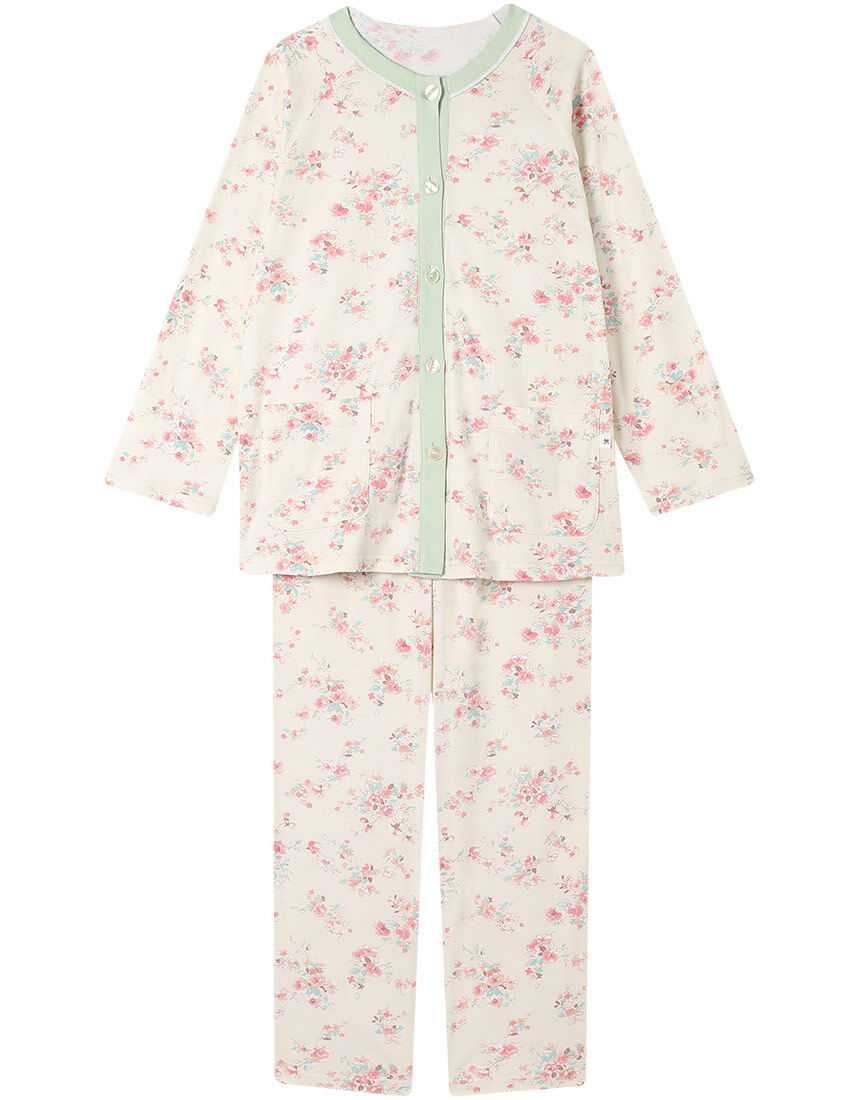 Wacoal  ワコ一ル  ミントン  パジャマ ゜ 長袖 パ−プリル 花柄 Wacoal ワコ一ル ミントン パジャマ ゜ 長袖 パ−プリル 花柄 Wacoal