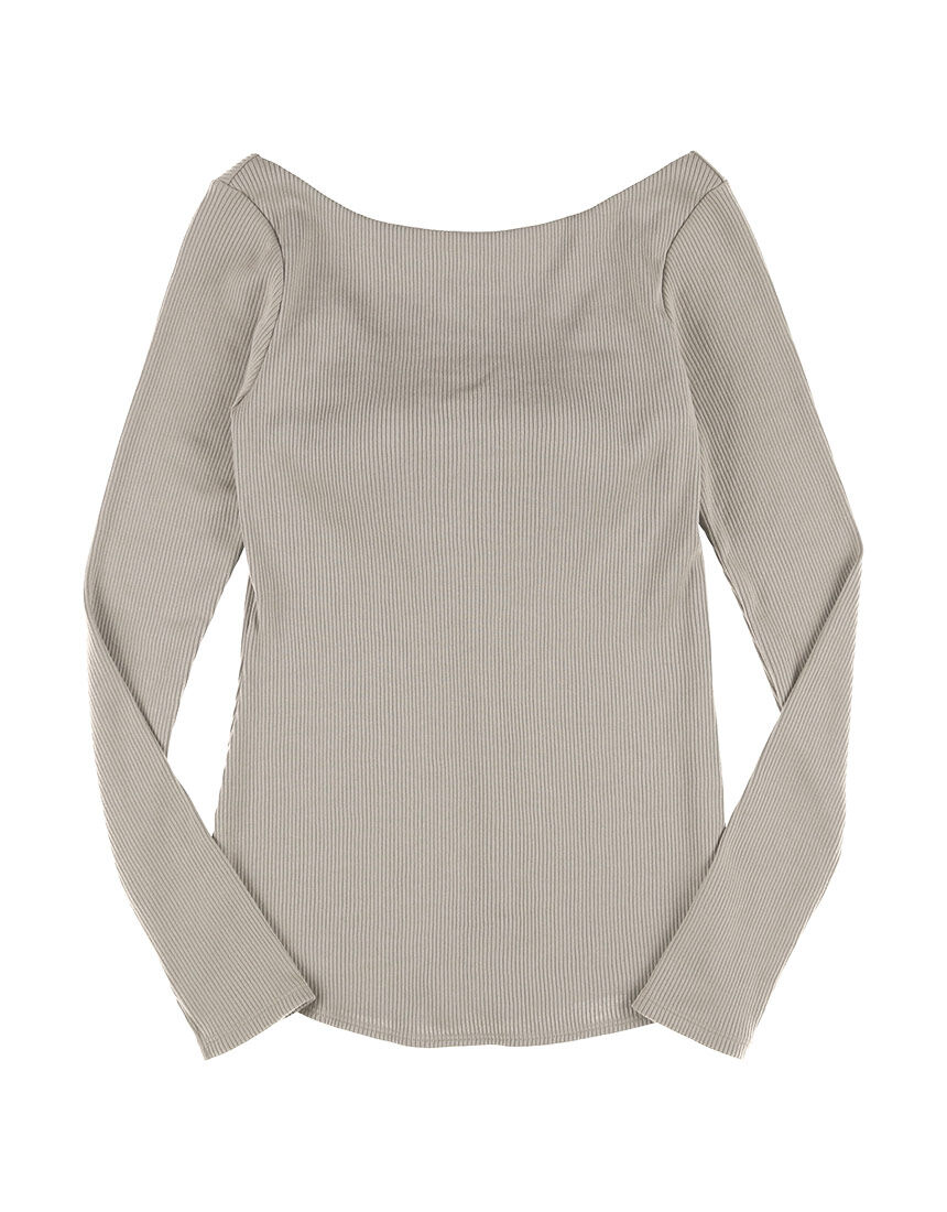 OUR WACOAL アワワコール　カップインバックオープン　リブTシャツ　L OUR WACOAL カップインバックオープンリブTシャツ