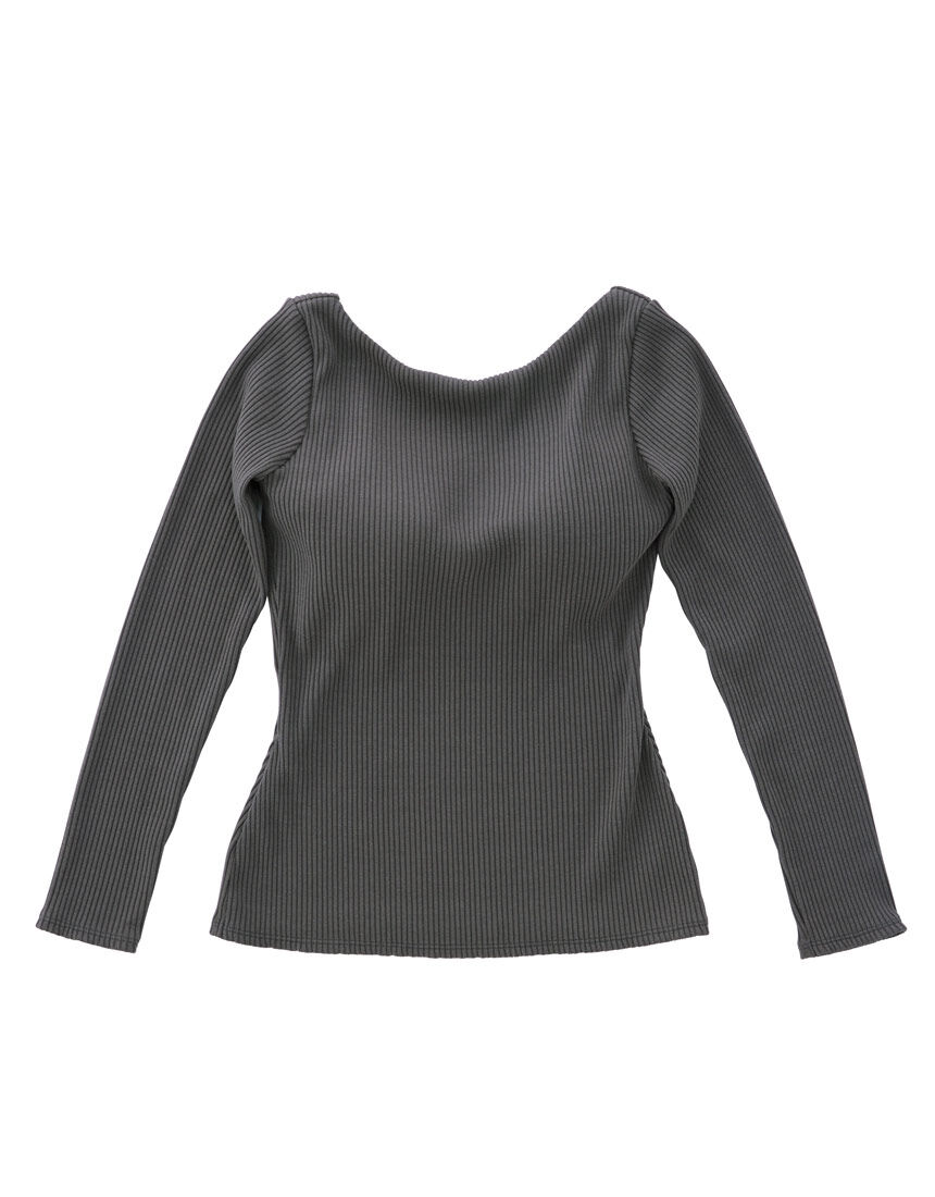 OUR WACOALカップインバックオープンリブTシャツ アウター(カップ付き) OUR WACOAL カップインバックオープンリブTシャツ
