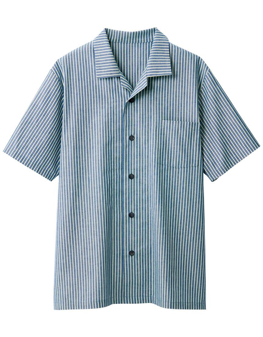  播州織の開襟シャツ（男性用）