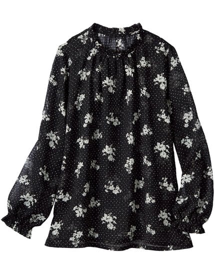 花柄プリントブラウス, , main