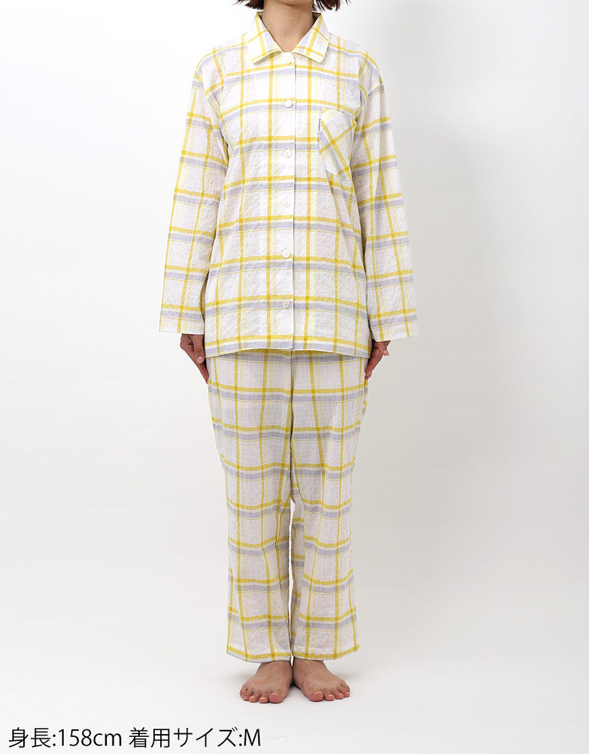 ワコール／睡眠科学 【夏おすすめ】涼しげな素材 綿混 パジャマ YDX343