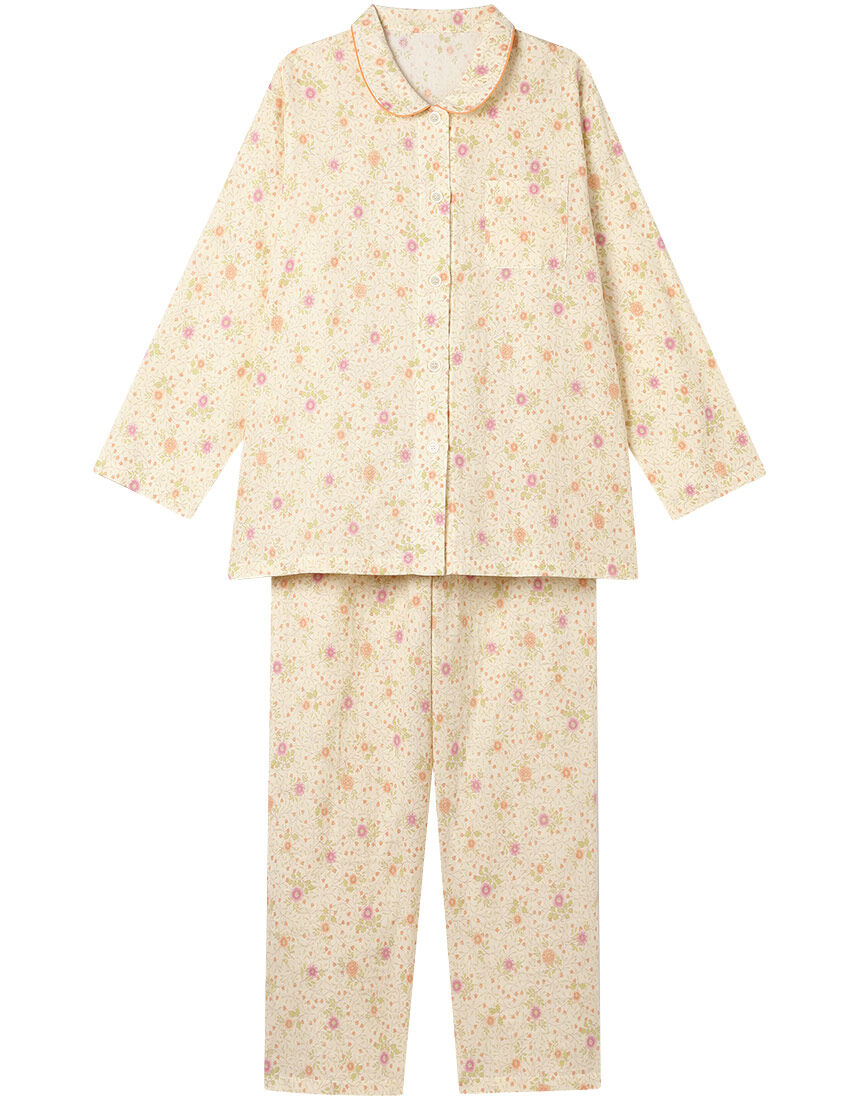 【超美品 新品】ワコール おしゃれな柄のスリーピングウエア 綿  M  パジャマ ウイング／スリープ WEB限定商品【綿100％】【二重ガーゼ