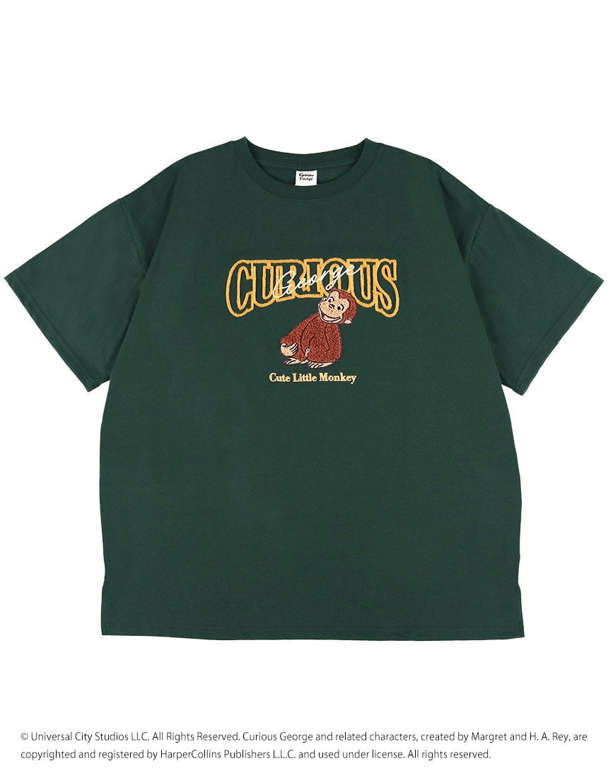 Lingè Noël ランジェノエル おさるのジョージ サガラ刺繍Tシャツ T