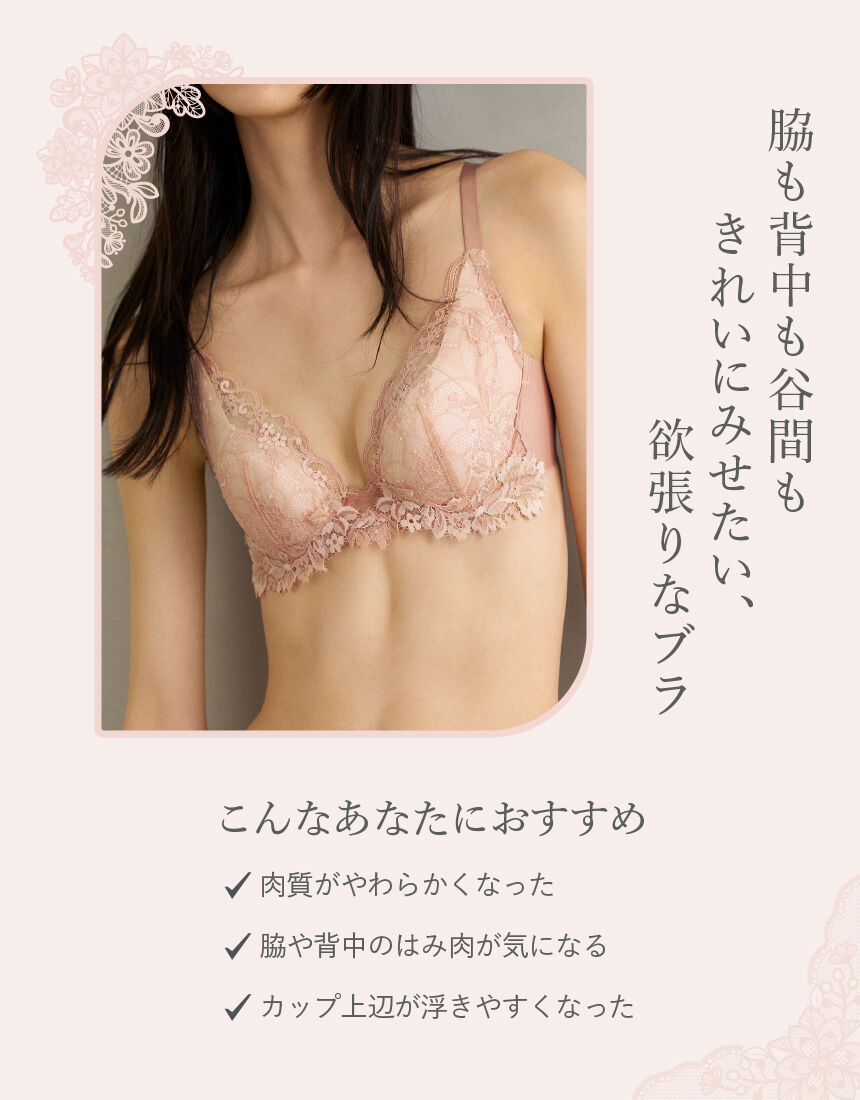 ワコール 脇すっきり、バストふんわり 3／4カップブラ BXC708