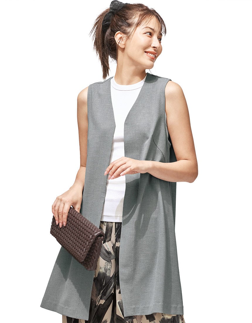 ワコール_カルソン 【UVカット】体型カバー ロングジレ アウター