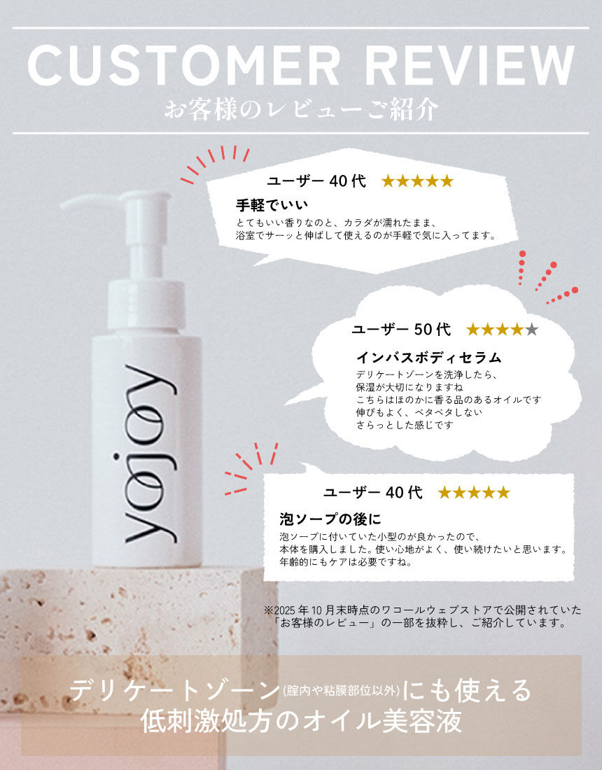 YOJOY インバスボディセラム 〜タオルドライ前のぬれたお肌に塗り