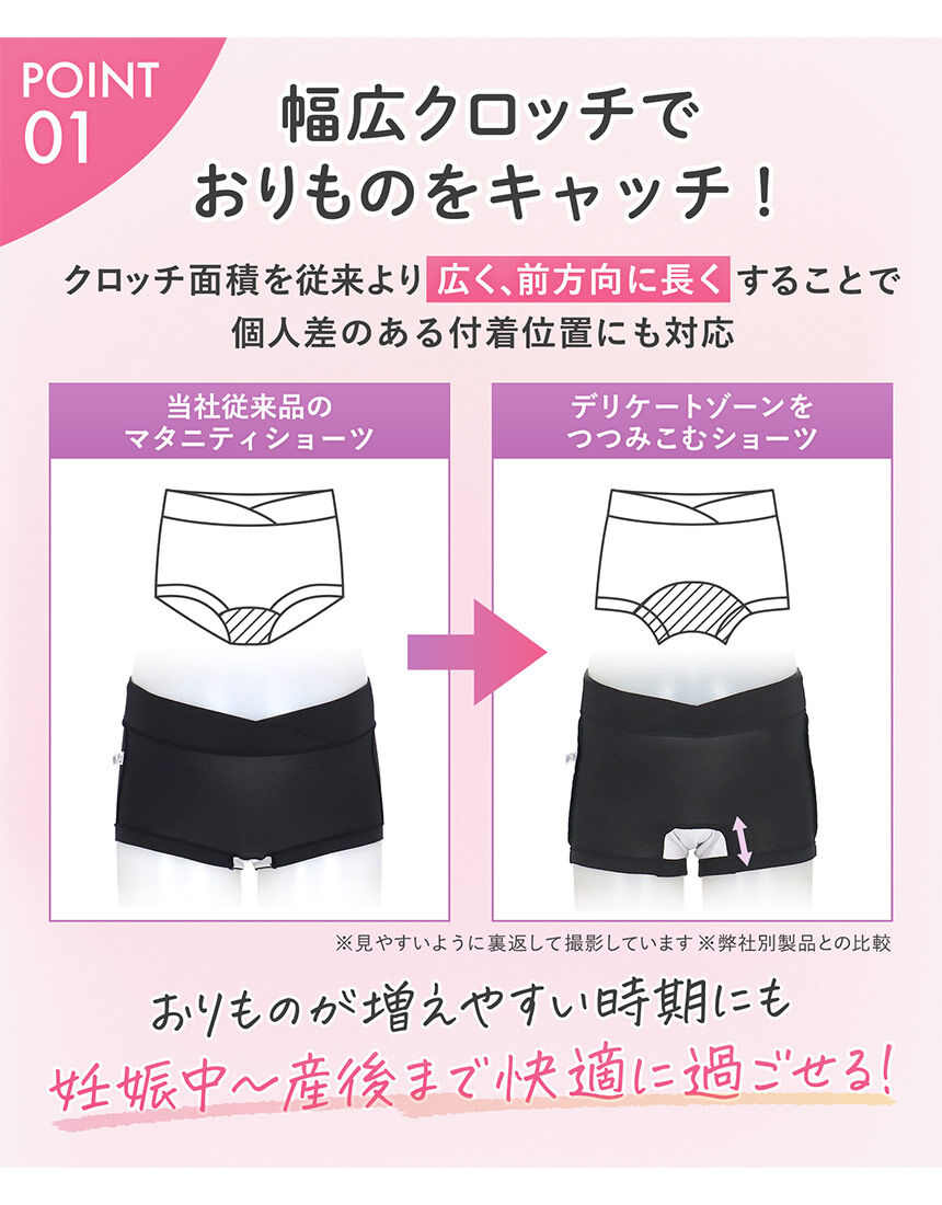 ワコール_マタニティ 幅広マチで妊娠中のおりものをキャッチ