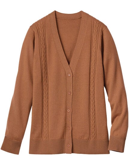 ケーブル編デザインウールカーディガン, , main