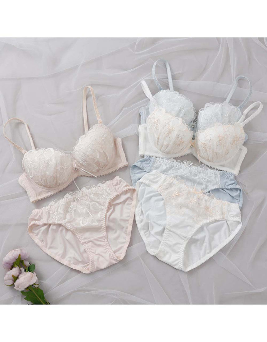 WACOALトレフル　レースブラジャーセット Lingè Noël ランジェノエル クレールフローラル ブラ＆ショーツ